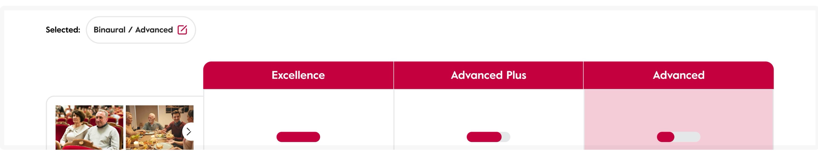 The comparison screen as it renders for United Kingdom. Three product tiers, with no additional local services or controls.