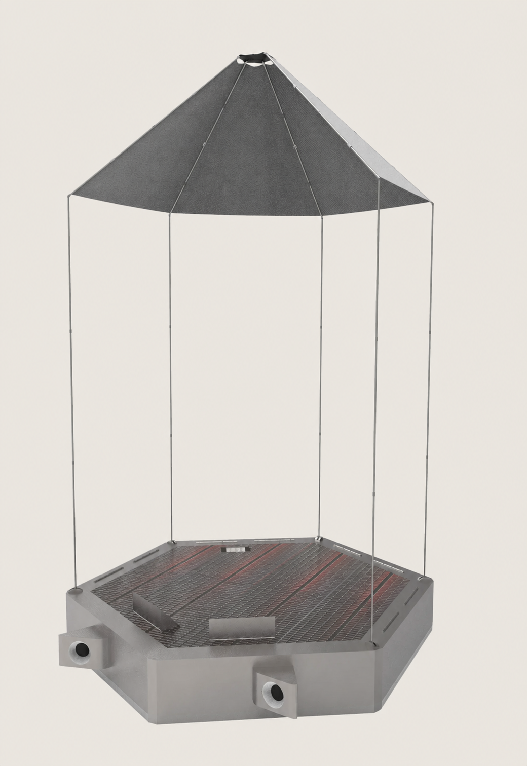 Render of the original hexagonal Hive platform with a lightweight canopy.